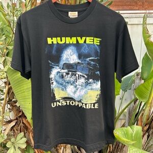 Vintage 2003 Humvee Unstoppable Graphic T-Shirt Black Tag 16/18 (Fits S) NWT